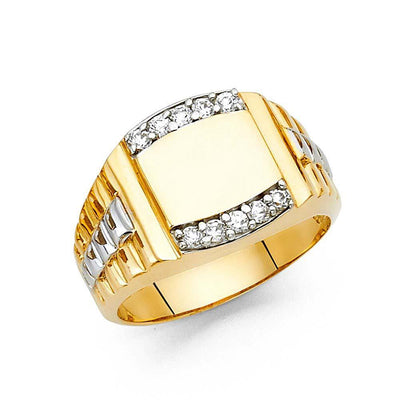 14K Two Tone Men's Ring - silverdepot