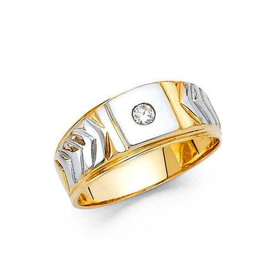 14K Two Tone Men's Ring - silverdepot