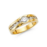 14K Yellow Gold CZ Men's Ring