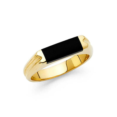 14K Yellow Gold Onyx Men's Ring - silverdepot