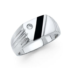 Load image into Gallery viewer, 14K White Gold Onyx Men's Ring - silverdepot