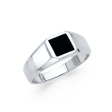 Load image into Gallery viewer, 14K White Gold Onyx Men's Ring - silverdepot