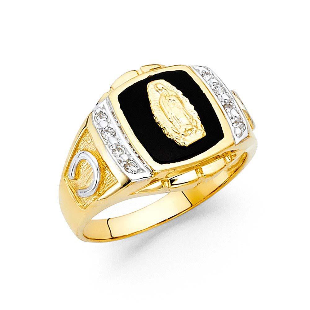 14K Yellow Gold Onyx Men's Ring - silverdepot