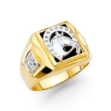 14K Yellow Gold Onyx Men's Ring