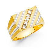 14K Yellow Gold CZ Men's Rings