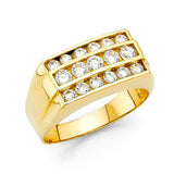 14K Yellow Gold CZ Men's Rings
