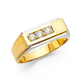 14K Yellow Gold CZ Men's Ring