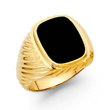 Load image into Gallery viewer, 14K Yellow Gold Black CZ Men's Ring - silverdepot