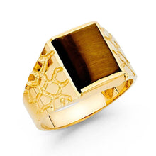 Load image into Gallery viewer, 14K Yellow Gold Brown CZ Men's Ring - silverdepot