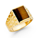 14K Yellow Gold Brown CZ Men's Ring
