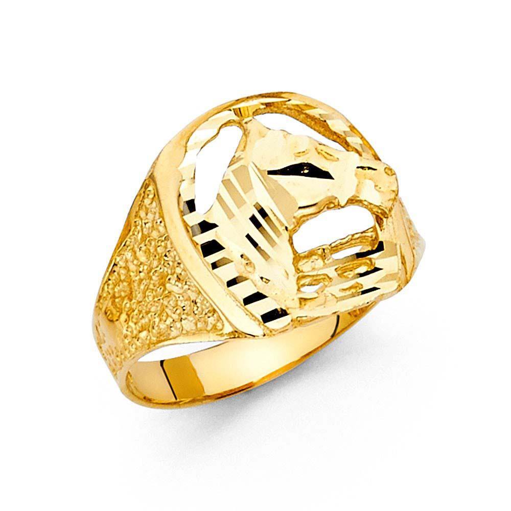 14K Yellow Gold CZ Men's Ring
