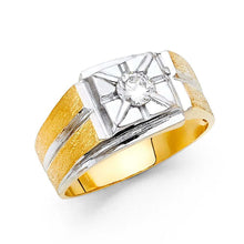 Load image into Gallery viewer, 14K Two Tone Clear CZ Men's Ring - silverdepot