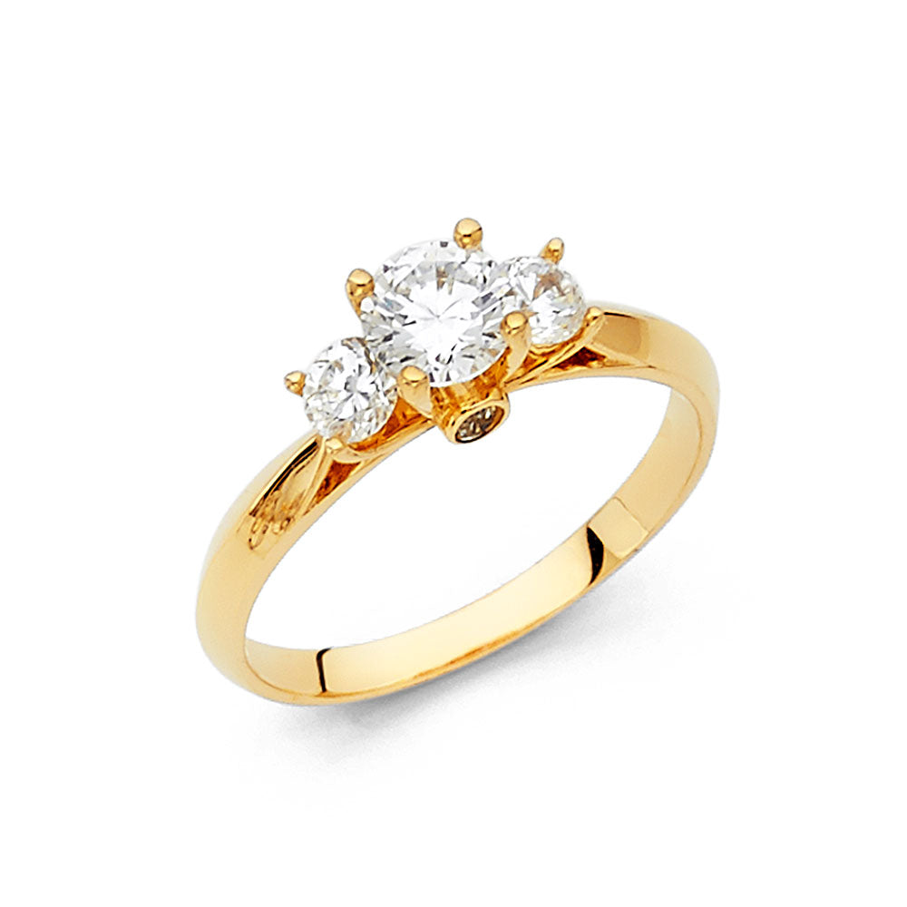 14K Yellow CZ Engagement Ring