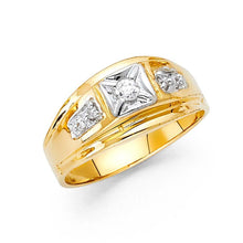 Load image into Gallery viewer, 14K Yellow Gold Clear CZ Men's Ring - silverdepot
