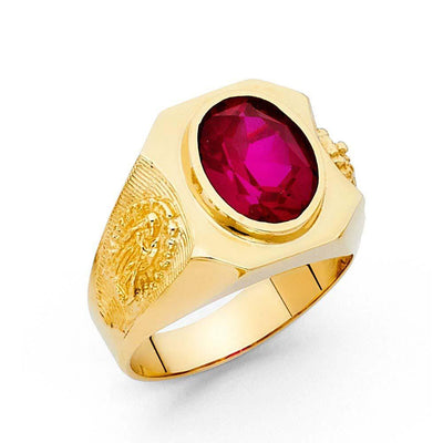 14K Yellow Gold CZ Men's Ring - silverdepot