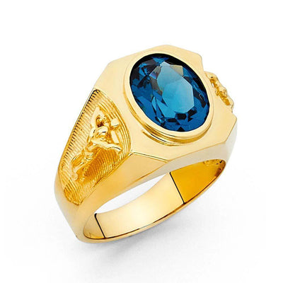 14K Yellow Gold CZ Men's Ring - silverdepot
