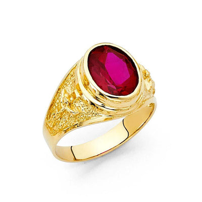 14K Yellow Gold CZ Men's Ring - silverdepot