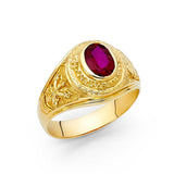 14K Yellow Gold CZ Men's Ring