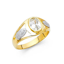 Load image into Gallery viewer, 14K Two Tone CZ Men's Ring - silverdepot
