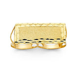 14K Yellow Gold 17mm 2 Finger Men's Ring