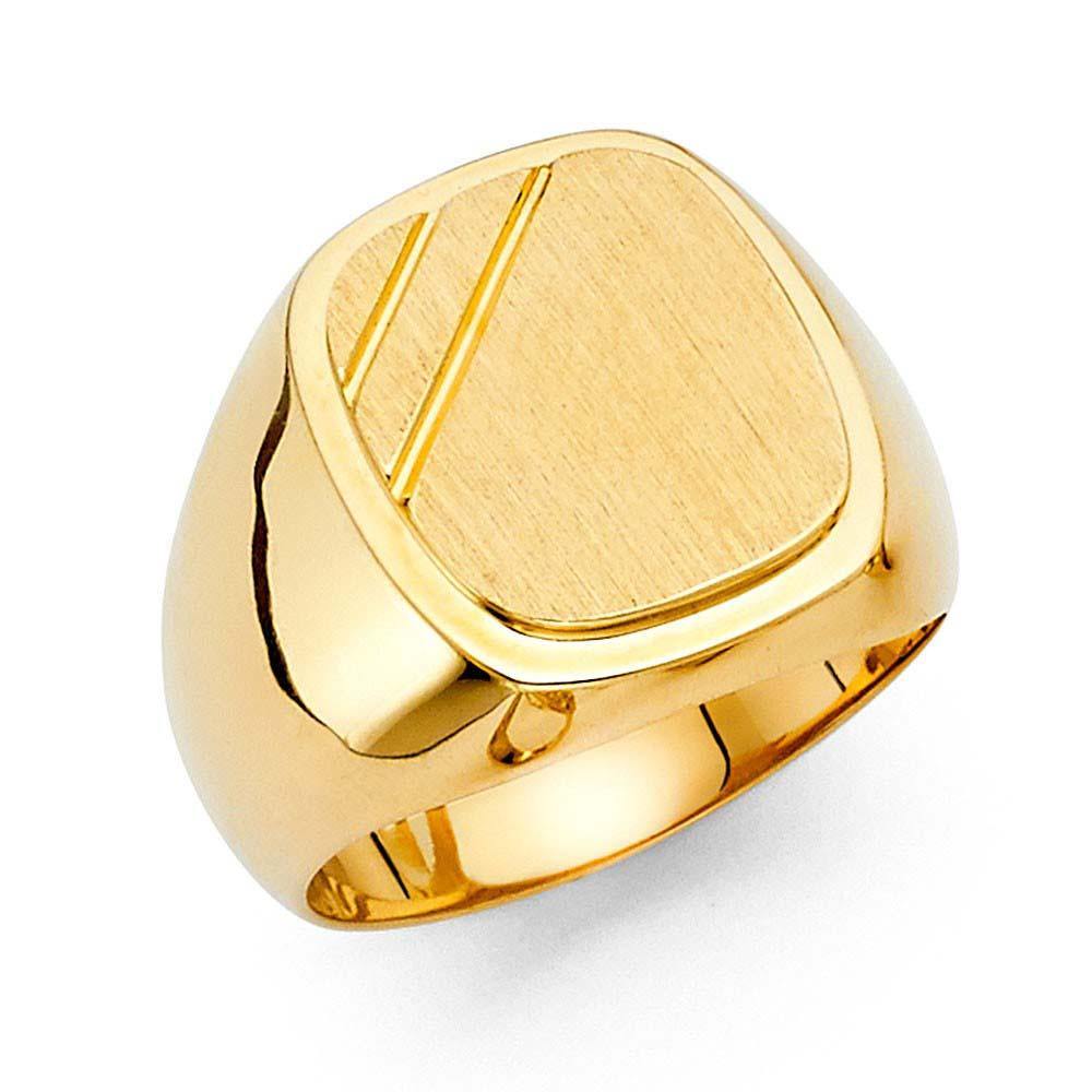 14K Yellow Gold 16mm Men's Ring