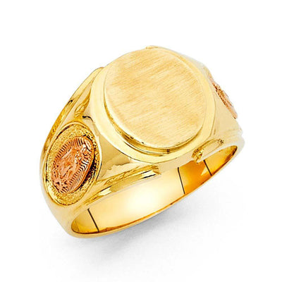 14K Yellow Gold 13mm Men's Ring - silverdepot