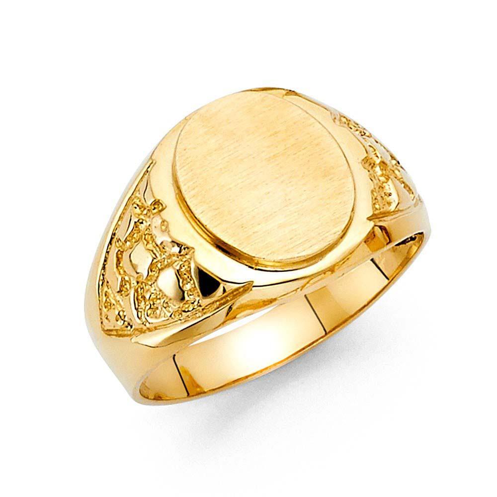 14K Yellow Gold 18mm Men's Ring
