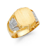 14K Yellow Gold 16mm Men's Ring