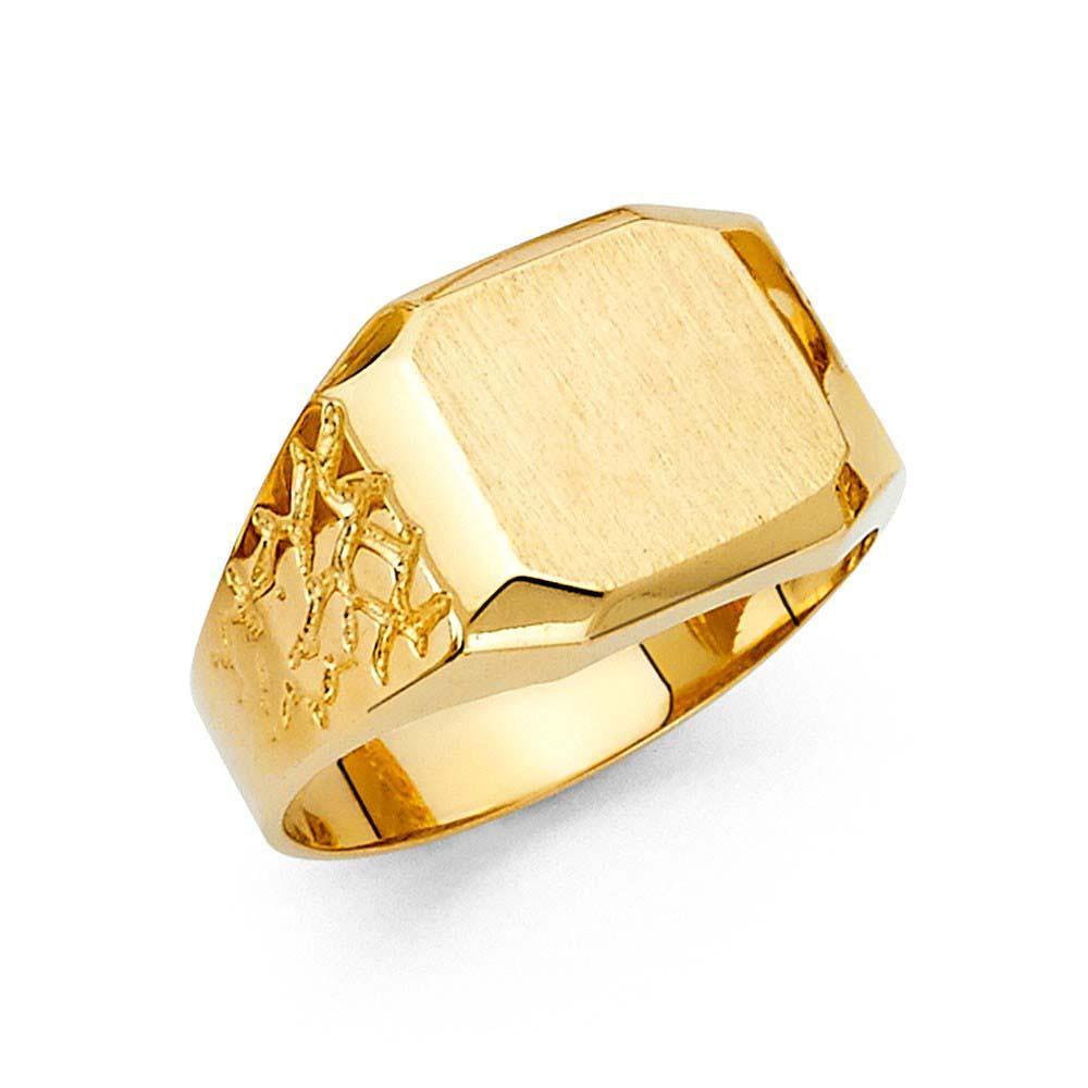 14K Yellow Gold 12mm Men's Ring