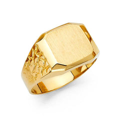 14K Yellow Gold 12mm Men's Ring