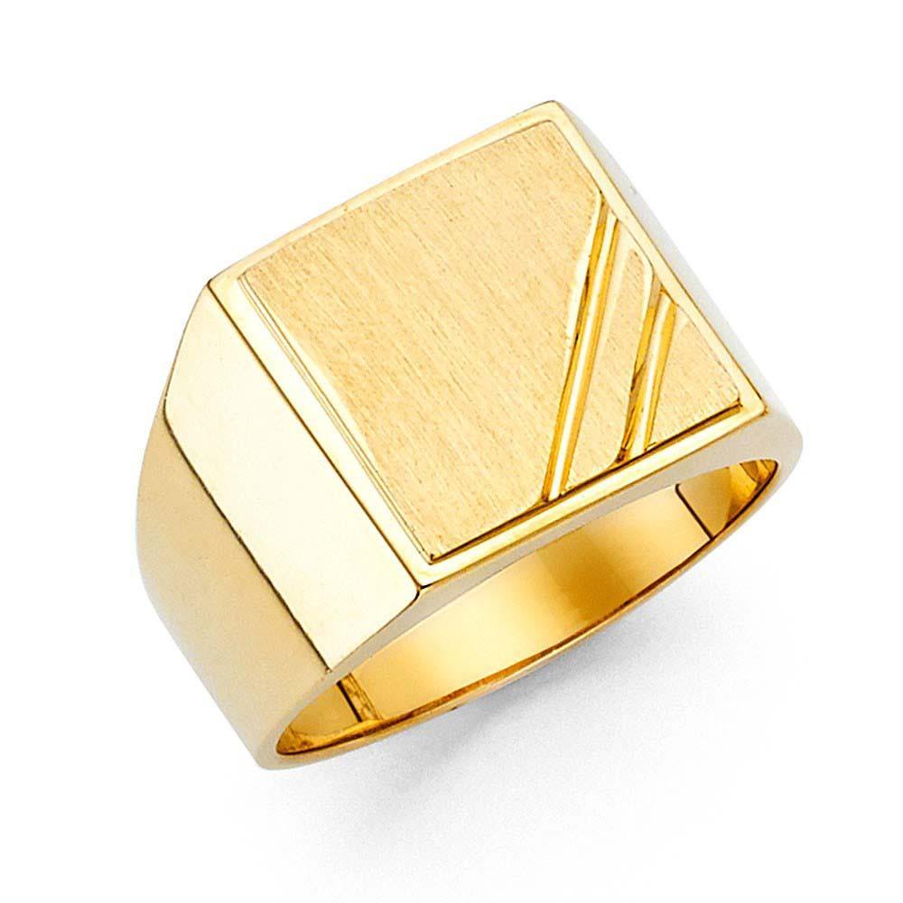 14K Yellow Gold 14mm Men's Ring