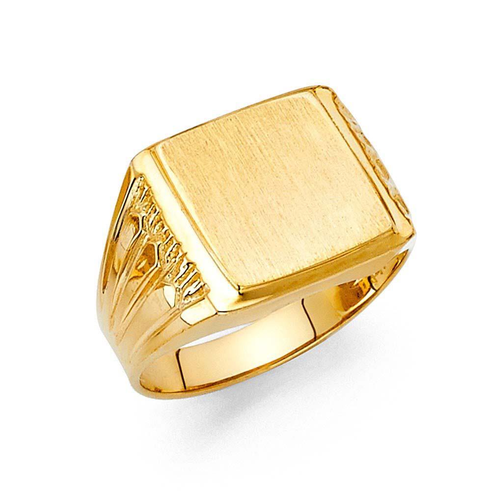 14K Yellow Gold 13mm Men's Ring - silverdepot