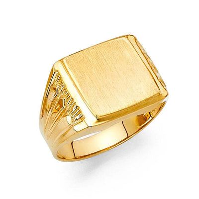 14K Yellow Gold 13mm Men's Ring - silverdepot