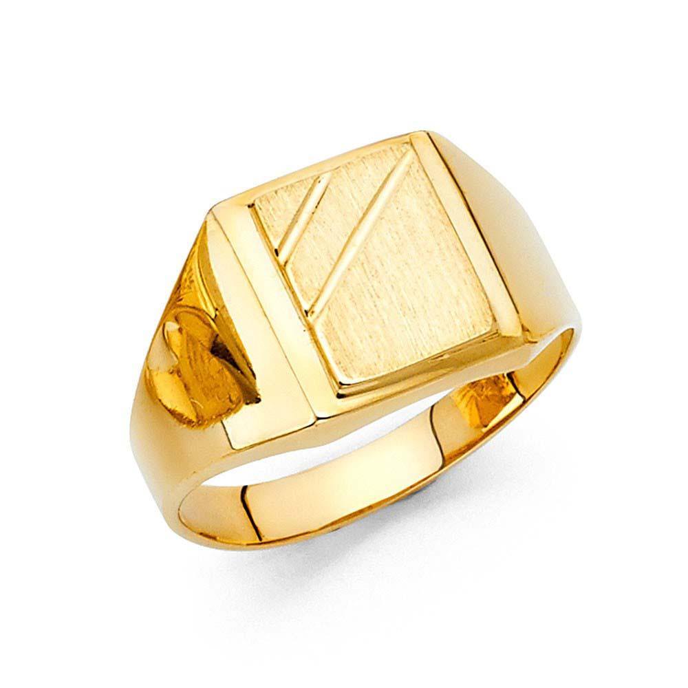 14K Yellow Gold 12mm Men's Ring