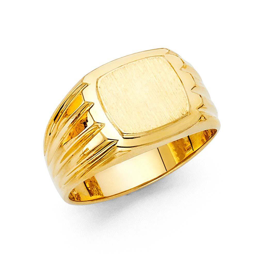 14K Yellow Gold 12mm Men's Ring