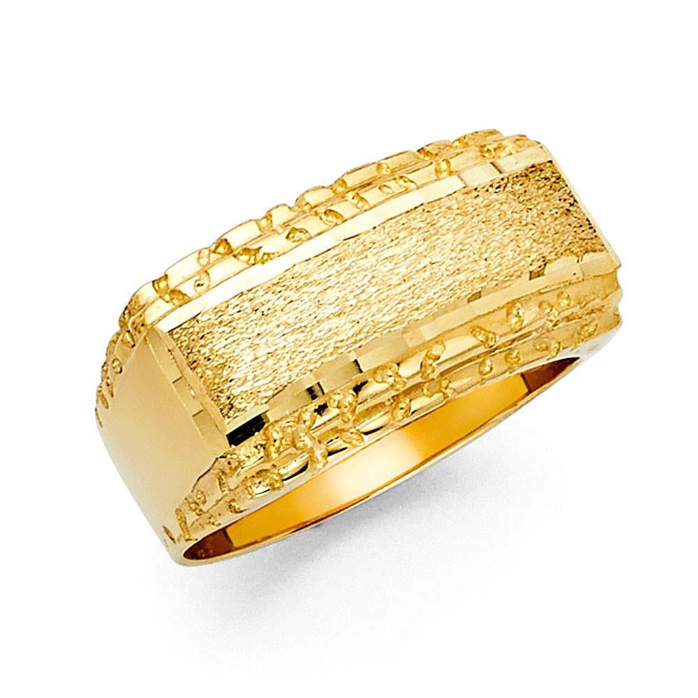 14K Yellow Gold 12mm Men's Ring