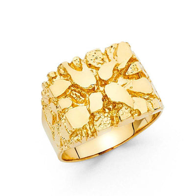 14K Yellow Gold 15mm Nugget Ring - silverdepot