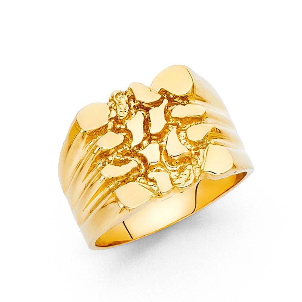 14K Yellow Gold 15mm Nugget Ring