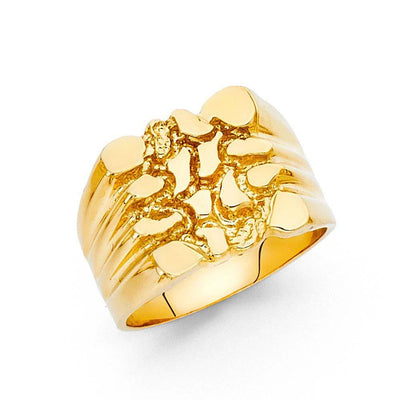 14K Yellow Gold 15mm Nugget Ring - silverdepot