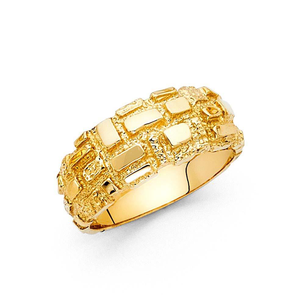14K Yellow Gold 10mm Nugget Ring - silverdepot
