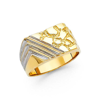 14K Yellow Gold 12mm Nugget Ring - silverdepot