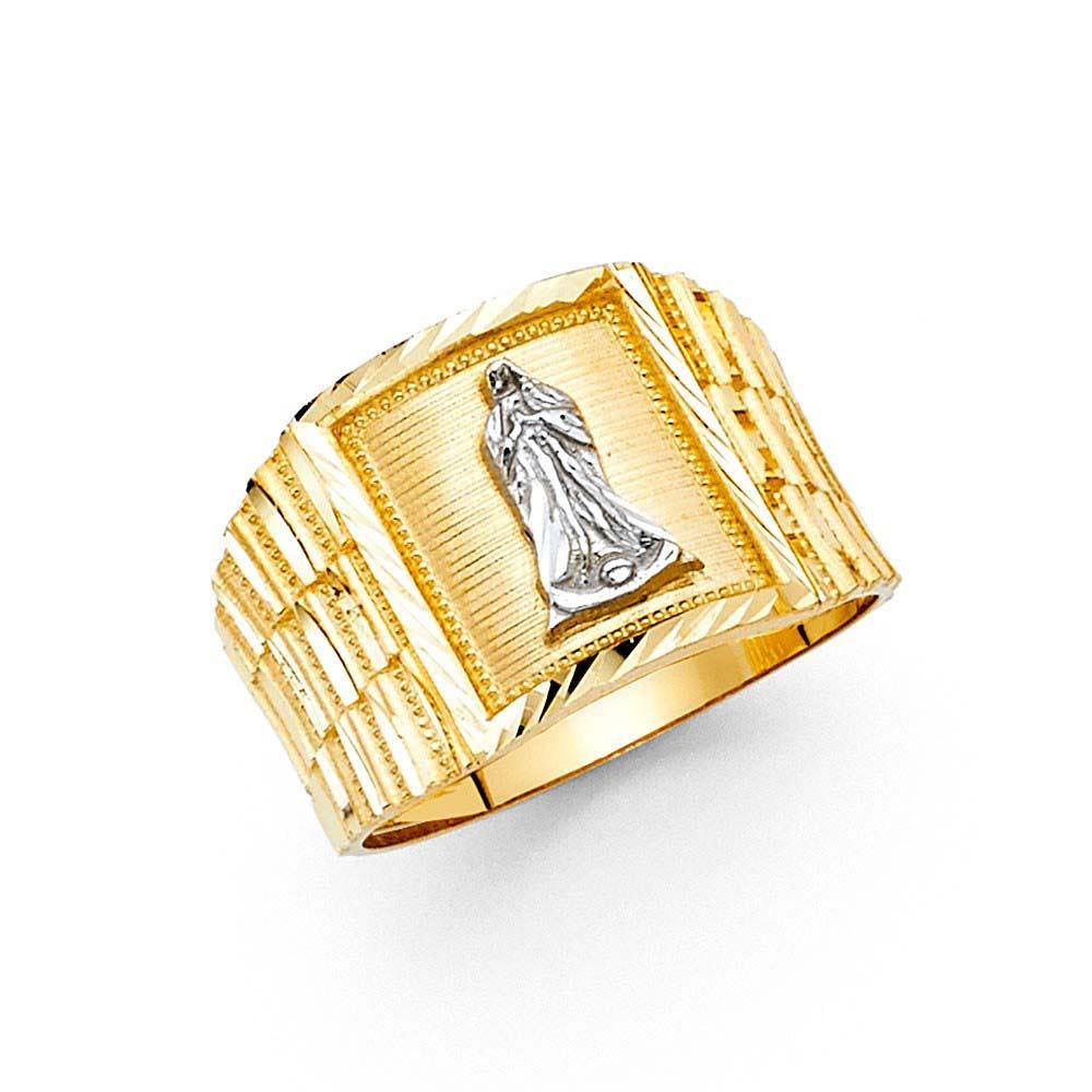 14K Yellow Gold 14mm Men's Ring - silverdepot
