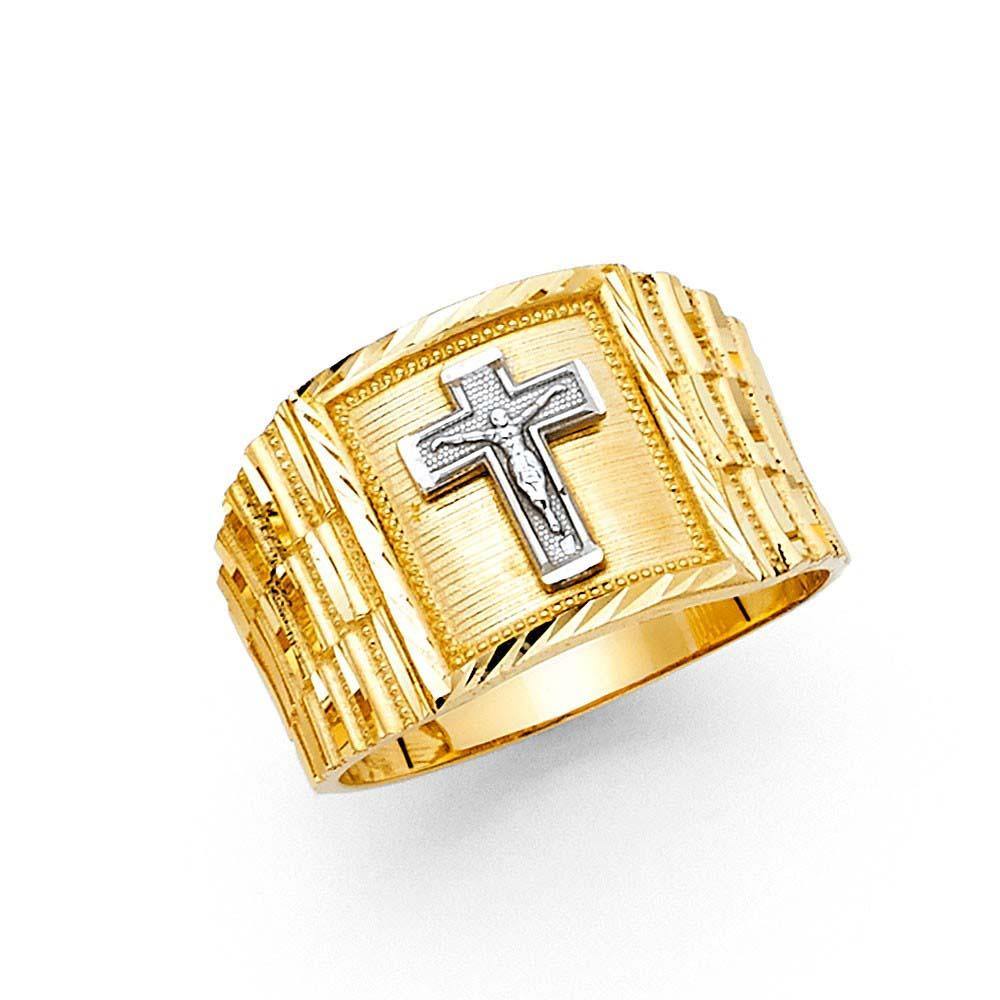 14K Yellow Gold 14mm Men's Ring