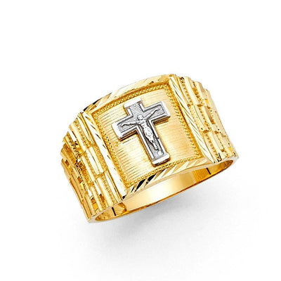 14K Yellow Gold 14mm Men's Ring - silverdepot
