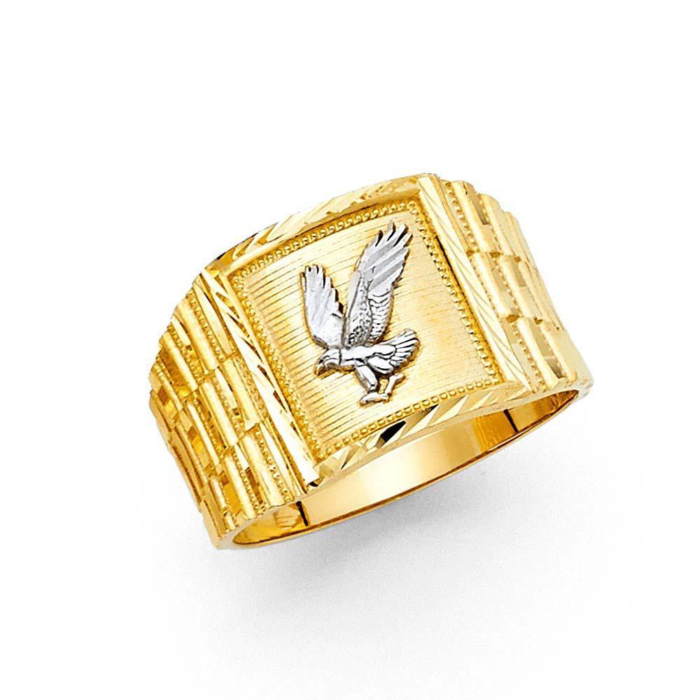 14K Yellow Gold 14mm Men's Ring