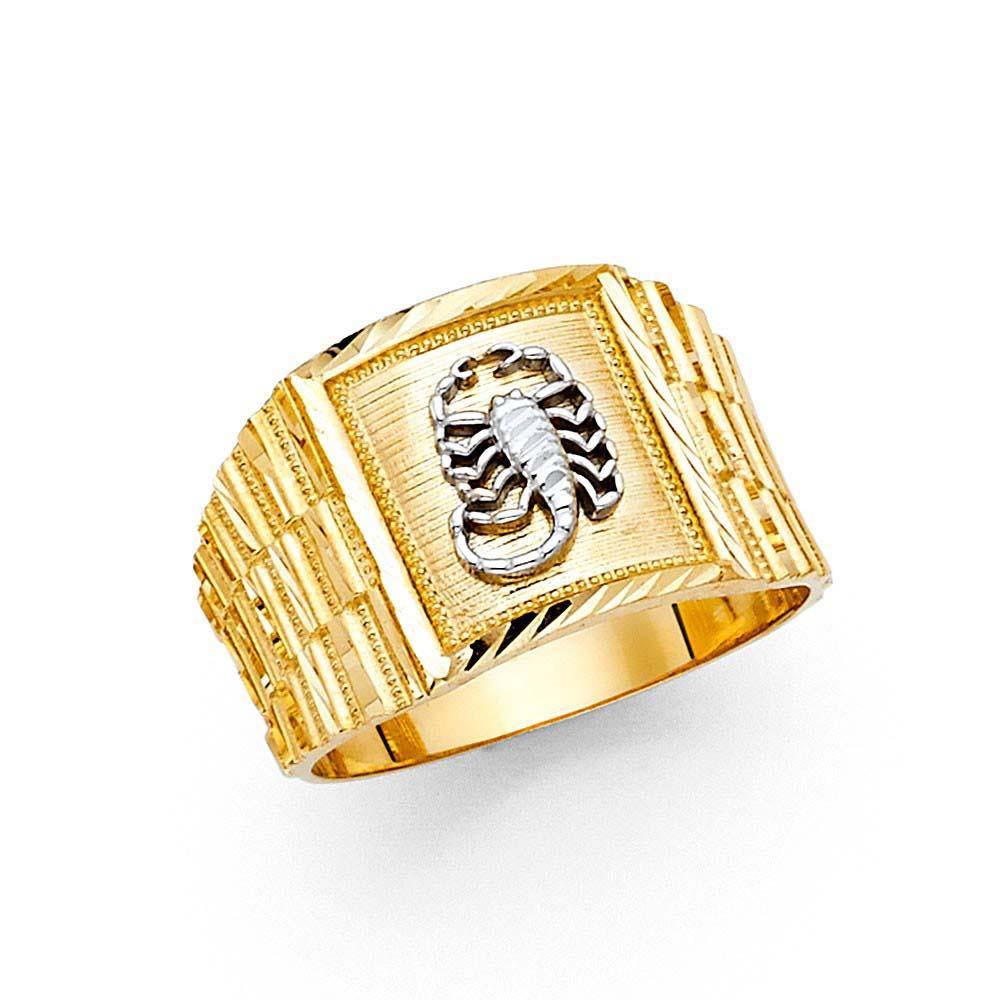 14K Yellow Gold 14mm Men's Ring - silverdepot
