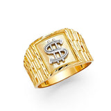 14K Yellow Gold 14mm Men's Ring