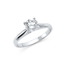 Load image into Gallery viewer, 14K White CZ Engagement Ring