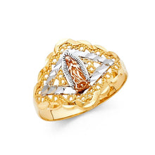 Load image into Gallery viewer, 14K Tri Color 15mm Our Lady of Guadalupe Ring - silverdepot
