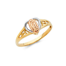 Load image into Gallery viewer, 14K Tri Color 8mm Our Lady of Guadalupe Ring - silverdepot